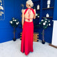 Olivia Open Back Occasion Dress Rouge