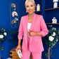 Danika Ruched Blazer & Belted Trouser Set Cerise