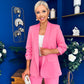 Danika Ruched Blazer & Belted Trouser Set Cerise