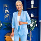 Danika Ruched Blazer & Belted Trouser Set Pwr Blue