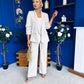Danika Ruched Blazer & Belted Trouser Set Almond