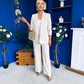 Danika Ruched Blazer & Belted Trouser Set Almond