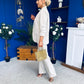 Danika Ruched Blazer & Belted Trouser Set Almond