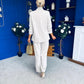 Danika Ruched Blazer & Belted Trouser Set Almond