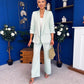 Danika Ruched Blazer & Belted Trouser Set Mint