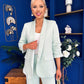 Danika Ruched Blazer & Belted Trouser Set Mint