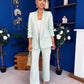 Danika Ruched Blazer & Belted Trouser Set Mint