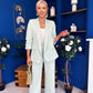 Danika Ruched Blazer & Belted Trouser Set Mint