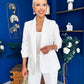 Danika Ruched Blazer & Belted Trouser Set White