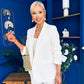 Danika Ruched Blazer & Belted Trouser Set White