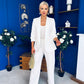 Danika Ruched Blazer & Belted Trouser Set White