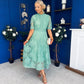 Alva Crochet Detail Occasion Dress Green