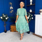 Alva Crochet Detail Occasion Dress Green