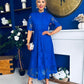 Alva Crochet Detail Occasion Dress Cobalt