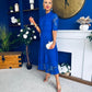 Alva Crochet Detail Occasion Dress Cobalt