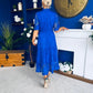 Alva Crochet Detail Occasion Dress Cobalt