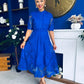 Alva Crochet Detail Occasion Dress Cobalt