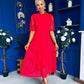 Alva Crochet Detail Occasion Dress Rouge
