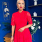 Alva Crochet Detail Occasion Dress Rouge