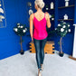 Clara Lace Detail Cami Top Cerise