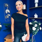 Penelope Studded Ruched Top Black