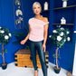 Penelope Studded Ruched Top Pink