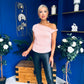 Penelope Studded Ruched Top Pink