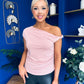 Penelope Studded Ruched Top Pink
