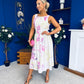 Kennedy Sleeveless Midi Dress Floral Cream