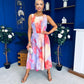 Kennedy Sleeveless Midi Dress Marble Coral