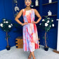 Kennedy Sleeveless Midi Dress Marble Coral