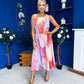 Kennedy Sleeveless Midi Dress Marble Coral