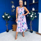 Kennedy Sleeveless Midi Dress Floral Lilac