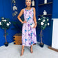 Kennedy Sleeveless Midi Dress Floral Lilac
