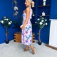 Kennedy Sleeveless Midi Dress Floral Lilac