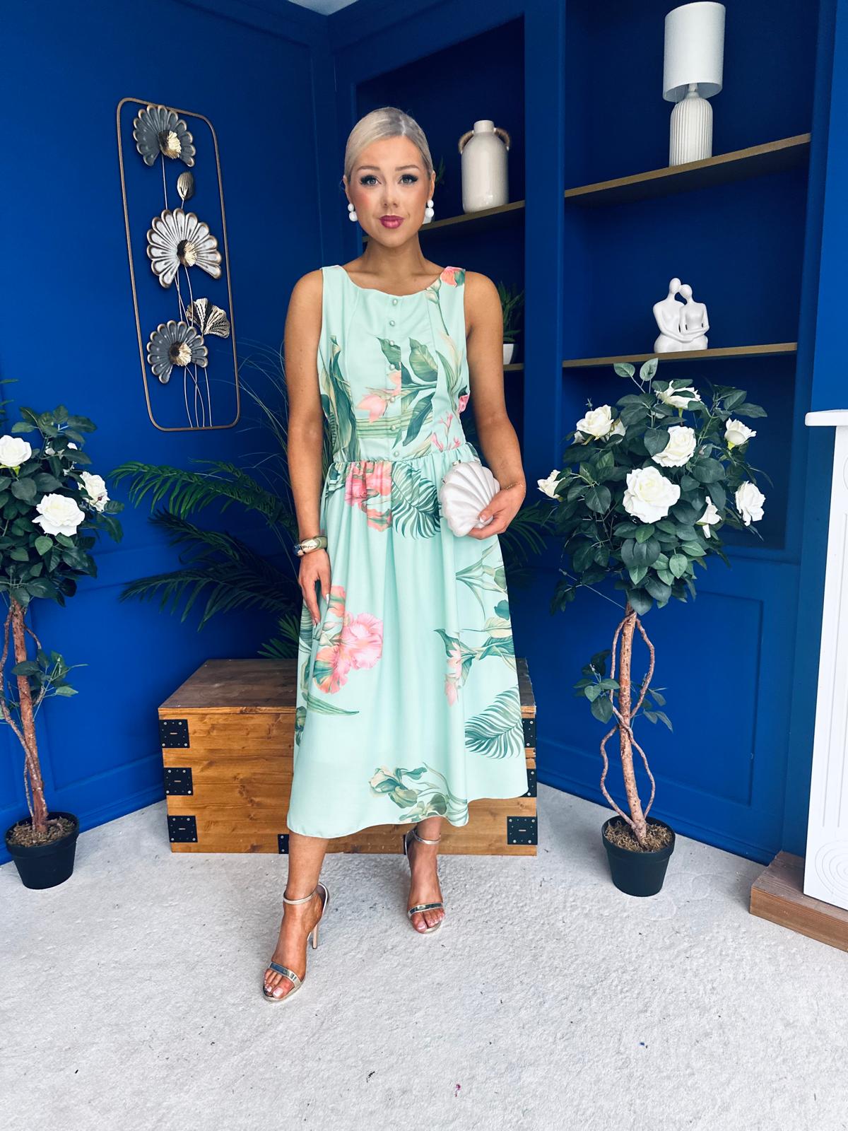 Kennedy Sleeveless Midi Dress Floral Pastel