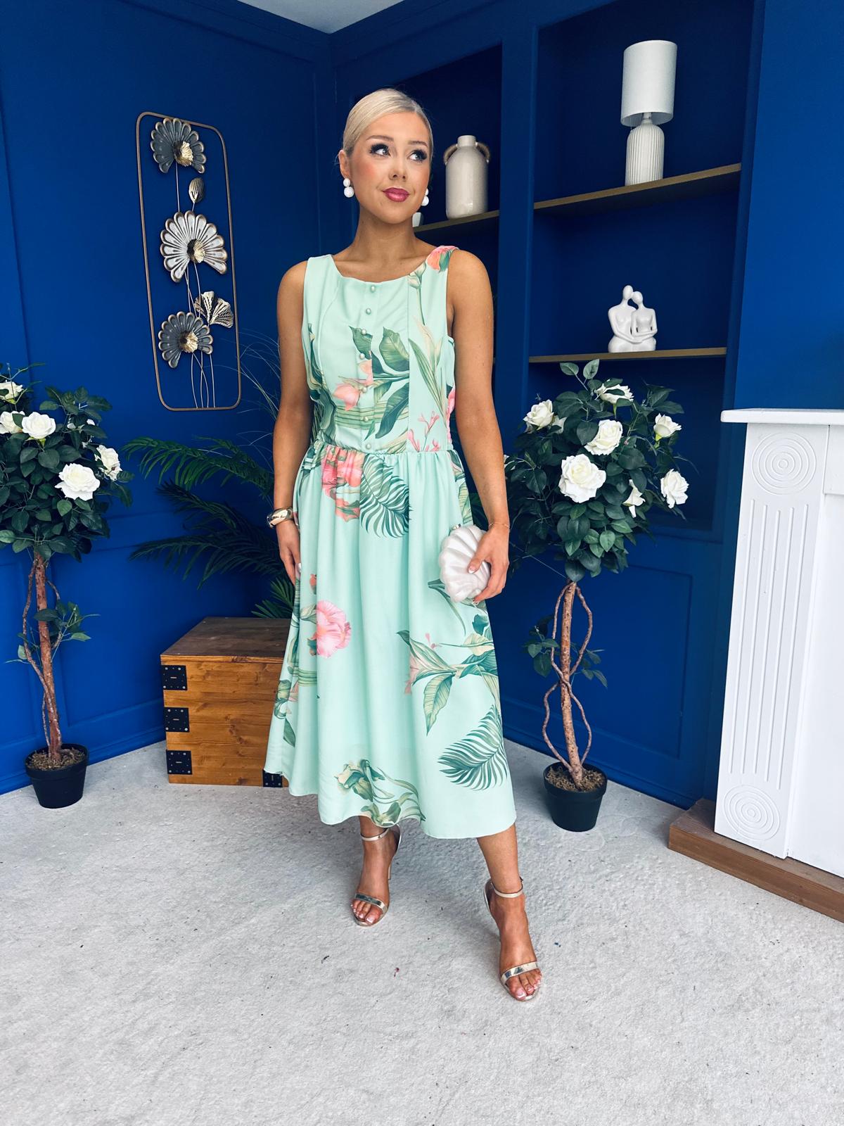 Kennedy Sleeveless Midi Dress Floral Pastel