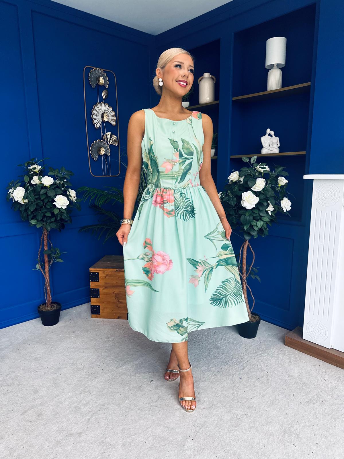 Kennedy Sleeveless Midi Dress Floral Pastel
