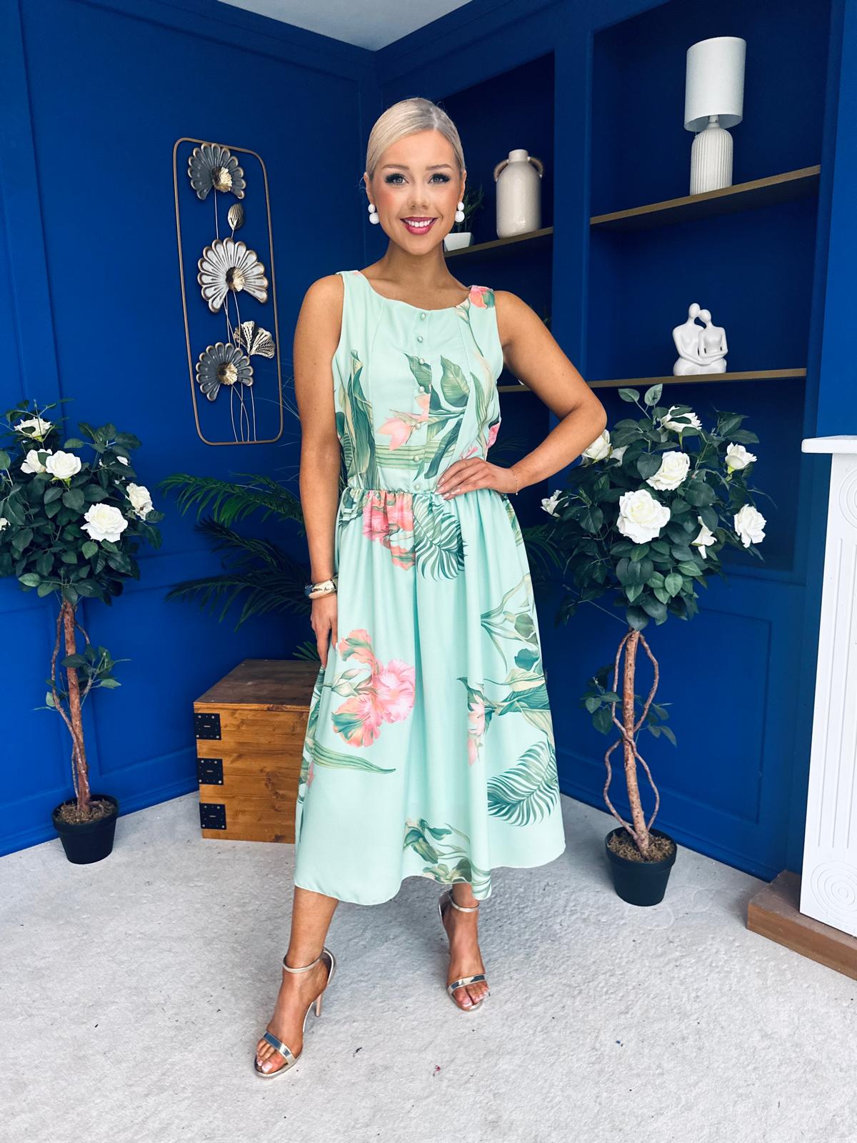 Kennedy Sleeveless Midi Dress Floral Pastel