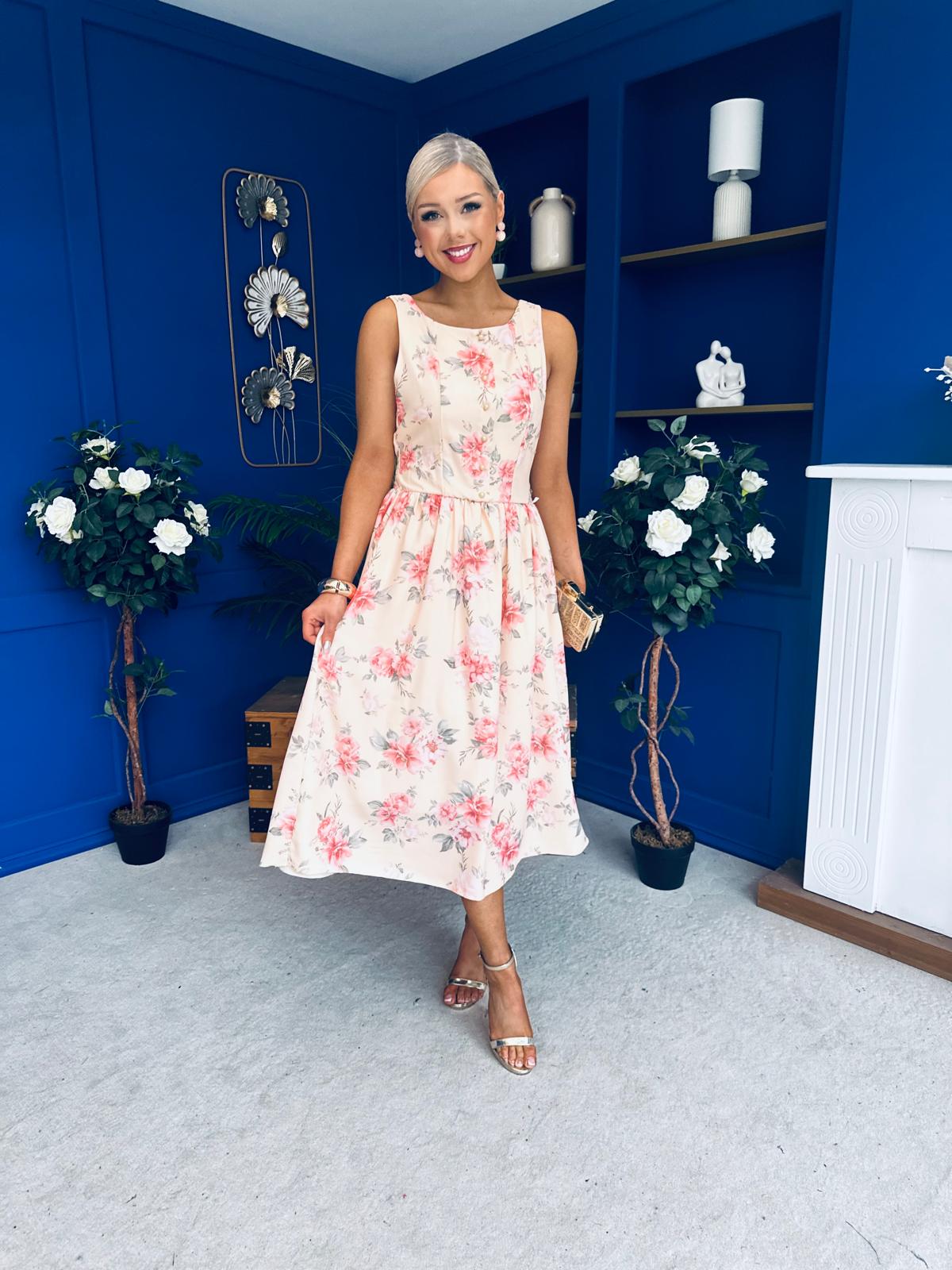 Kennedy Sleeveless Midi Dress Floral Yellow