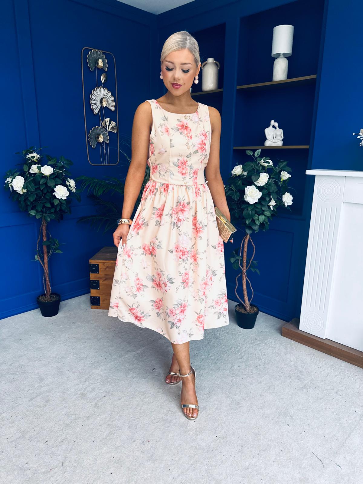 Kennedy Sleeveless Midi Dress Floral Yellow