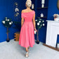 Breffy Asymmetric Neckline Skater Midi Rose