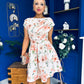 Betty Asymmetric Neckline Skater Mini Dress Peach