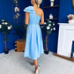 Natalie One Shoulder Bow Detail Occasion Dress Pwr Blue