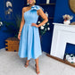 Natalie One Shoulder Bow Detail Occasion Dress Pwr Blue