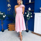 Natalie One Shoulder Bow Detail Occasion Dress Pwr Pink