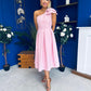 Natalie One Shoulder Bow Detail Occasion Dress Pwr Pink