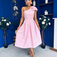 Natalie One Shoulder Bow Detail Occasion Dress Pwr Pink
