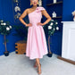 Natalie One Shoulder Bow Detail Occasion Dress Pwr Pink