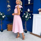 Natalie One Shoulder Bow Detail Occasion Dress Pwr Pink